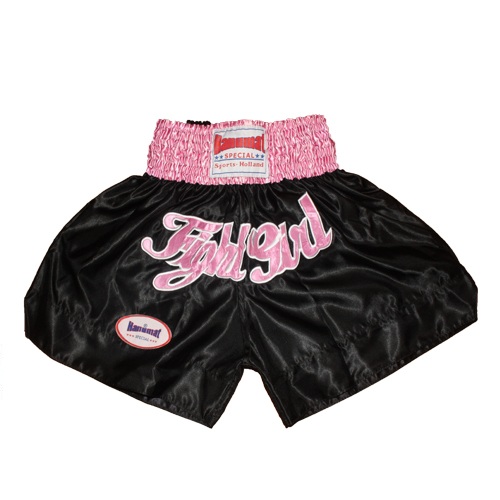 Hanumat Kickboksbroekje Fight Girl Zwart
