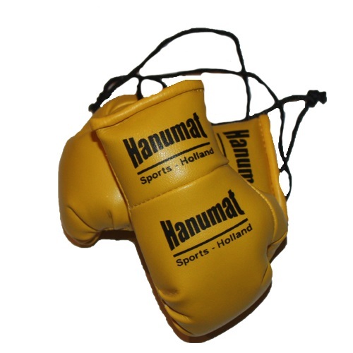 Hanumat bokshandschoenen sleutelhanger geel